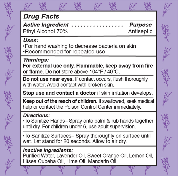 Lavender Hand & Surface Sanitizer  (2oz)